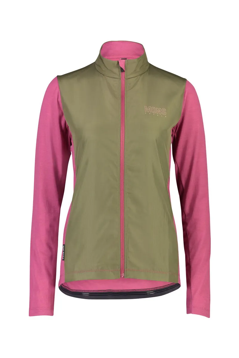 Mons Royale Womens Phoenix Wind Jersey in Rosewood/Olive